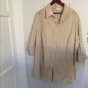 Susan Graver Cream Textured Blouse size 2X
